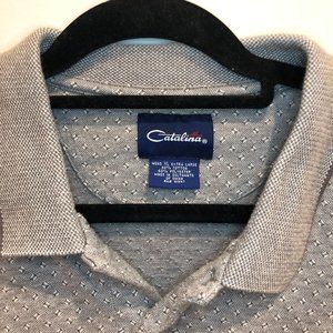 Catalina Polo Shirt Short Sleeve Gray Dotted Golf Men's size XL